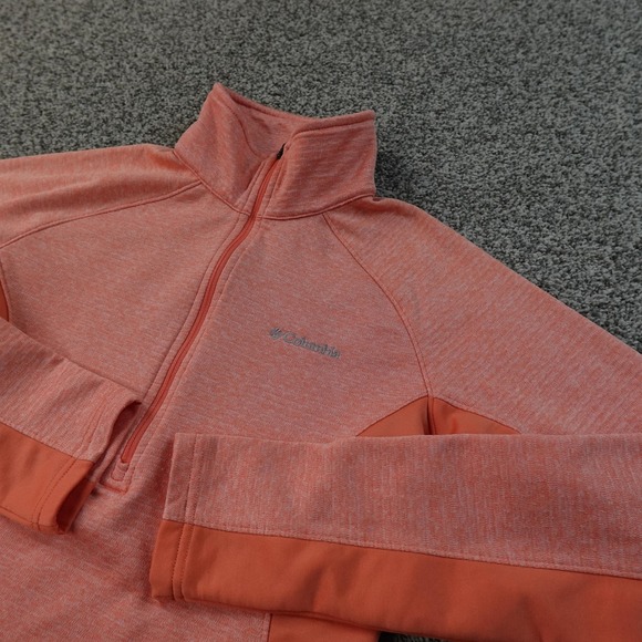 Columbia Tops - Columbia Pullover Womens XS Orange Fleece 1/4 Zip Mock Neck Lightweight Hiking